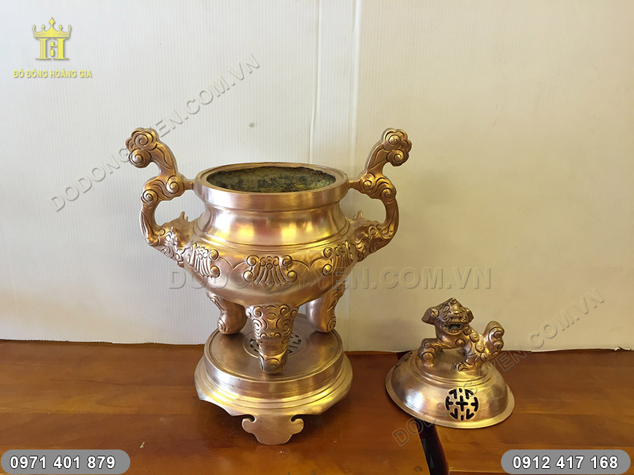 đỉnh đồng đỏ trơn 40cm